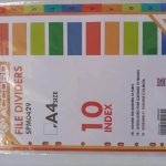 PVC File Dividers Index 1-10