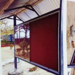 Sliding Glass Lockable  Double-sided Notice Board 240cm x 120cm (8ft x 4ft)