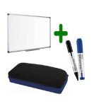 Magnetic White Board Set (Board + Duster + 2 Markers) 120cm x 120cm (4ft x 4ft)