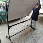 Portable Heavy Duty Rotating White Board on Castor-wheeled Mild Steel Stand 180cm x 120cm (6ft x 4ft)