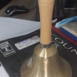 Gold-color  School Bells 11cm with Wooden Handle