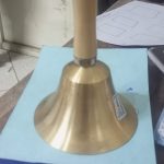 Gold-color  School Bells 8cm with Wooden Handle.
